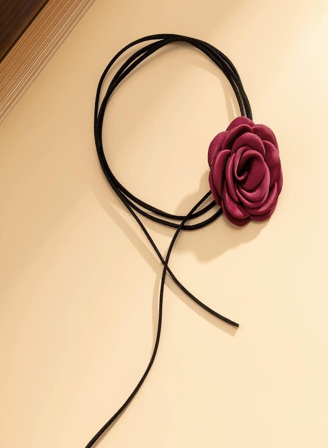 Palotay Black Velvet Flower Choker Necklace for Women Bride Wedding Party Summer - Image 5